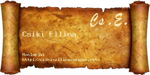 Csiki Ellina névjegykártya